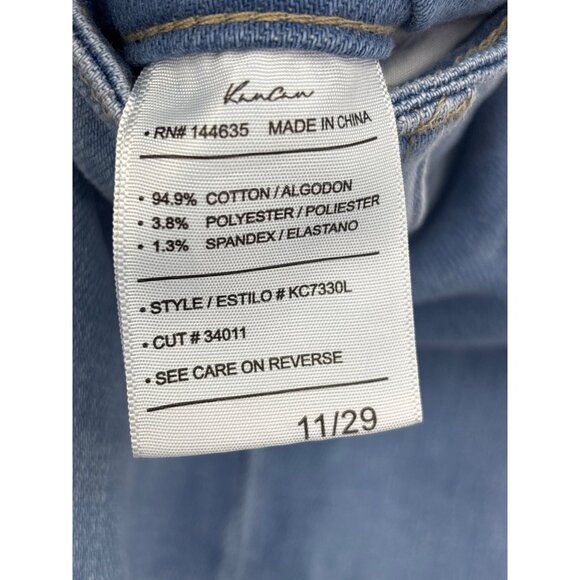 Kancan High Rise Waist Wide Leg Raw Hem Crop Jean Stretch Sz 11/29 - Picture 5 of 5